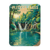 Plitvice Lakes National Park Illustration Travel Magneet (Verticaal)