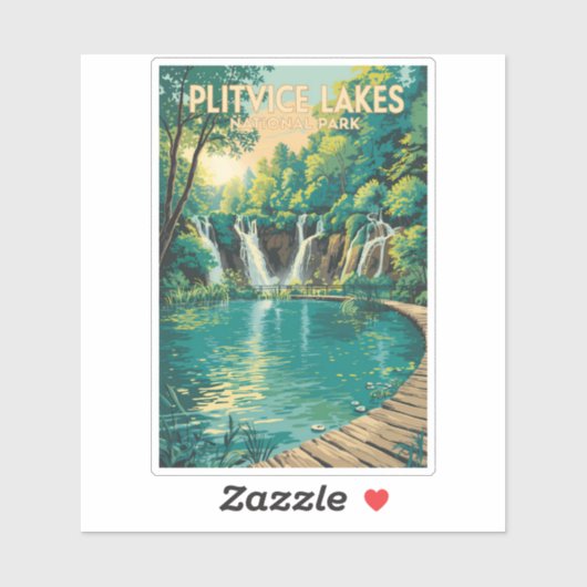 Plitvice Lakes National Park Illustration Travel Sticker (Vel)