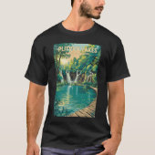 Plitvice Lakes National Park Illustration Travel T-shirt (Voorkant)