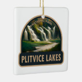 Plitvice Lakes National Park Kroatië Waterverf Keramisch Ornament (Rechts)