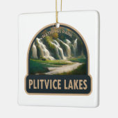 Plitvice Lakes National Park Kroatië Waterverf Keramisch Ornament (Links)