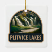 Plitvice Lakes National Park Kroatië Waterverf Keramisch Ornament (Achterkant)