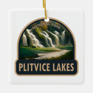 Plitvice Lakes National Park Kroatië Waterverf Keramisch Ornament