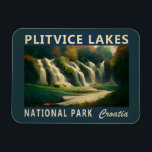 Plitvice Lakes National Park Kroatië Waterverf Magneet<br><div class="desc">Plitvice maakt het ontwerp van de waterverf. Het park is in 1949 opgericht en bevindt zich in het bergachtige karstgebied van Midden-Kroatië, aan de grens met Bosnië-Herzegovina.</div>