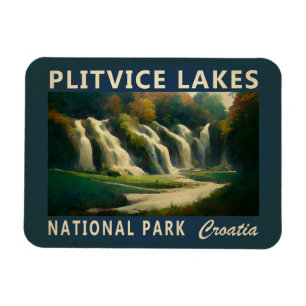 Plitvice Lakes National Park Kroatië Waterverf Magneet
