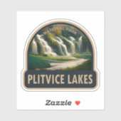 Plitvice Lakes National Park Kroatië Waterverf Sticker (Vel)