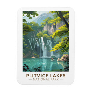 Plitvice Lakes National Park Reizen Kunst Vintage Magneet