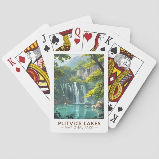 Plitvice Lakes National Park Reizen Kunst Vintage Pokerkaarten (Achterkant)