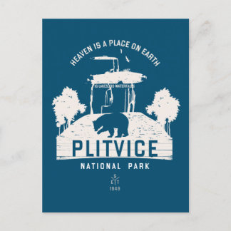 Plitvice Lakes National Park White Design Briefkaart