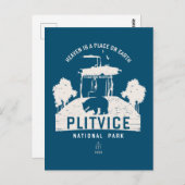 Plitvice Lakes National Park White Design Briefkaart (Voorkant / Achterkant)