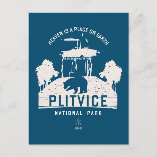 Plitvice Lakes National Park White Design Briefkaart (Voorkant)
