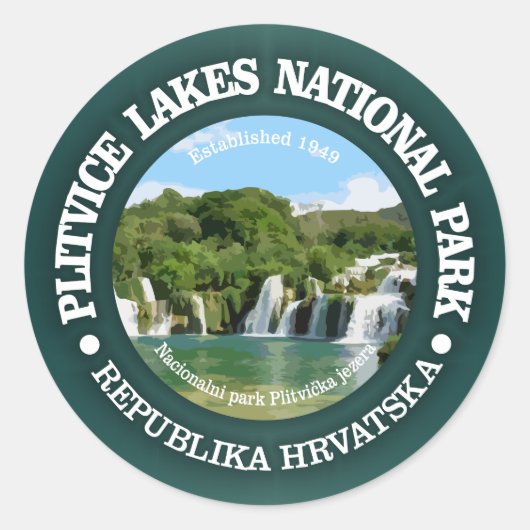 Plitvice Lakes NP Ronde Sticker (Voorkant)