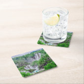 Plitvice lakes watervalvierkant papier onderzetter (Insitu)