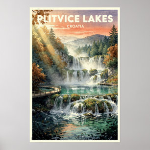 Plitvice Meren Kroatië Reis naar het verleden Poster