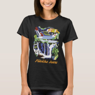 Plitvice Meren Kroatië Waterval Groen Reizen T-shirt