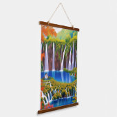 Plitvice Meren, Kroatië Watervallen in Herfst Art Hangend Wandkleed (Gebogen)