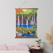 Plitvice Meren, Kroatië Watervallen in Herfst Art Hangend Wandkleed (Slaapkamer)