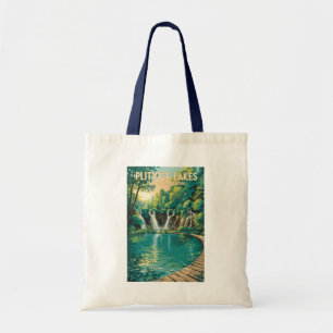 Plitvice Meren Nationaal Park Illustratie Reis Tote Bag