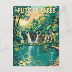 Plitvice Meren Nationaal Park Illustratie Reizen Briefkaart