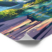 Plitvice Meren Nationaal Park Kroatië Travel Art Poster (Hoek)