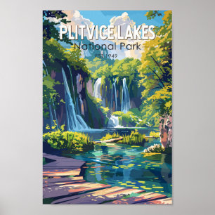 Plitvice Meren Nationaal Park Kroatië Travel Art Poster