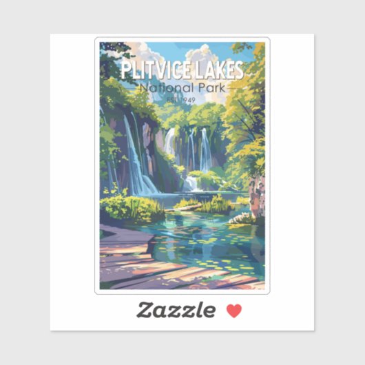 Plitvice Meren Nationaal Park Kroatië Travel Art Sticker (Vel)