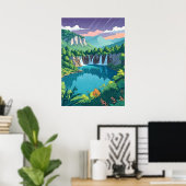 Plitvice Meren Waterval Kunst Poster (Thuiskantoor)
