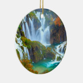 Plitvice Waterfall-kerstversiering Keramisch Ornament (Rechts)