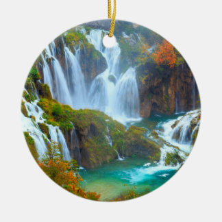 Plitvice Waterfall-kerstversiering Keramisch Ornament