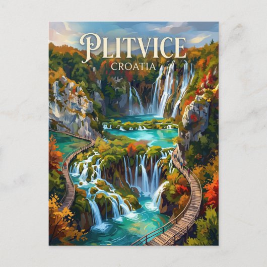 Plitvicemeren Kroatië Briefkaart (Voorkant)