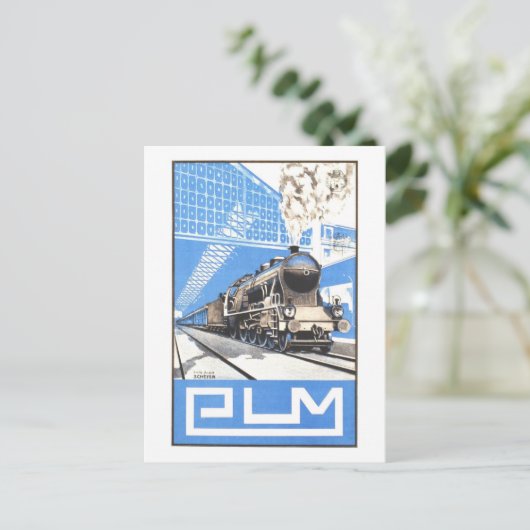 PLM Franse trein reizen poster Briefkaart (Staand voorkant)