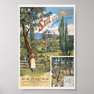 PLM Sail les Bains Frankrijk Vintage Poster 1895