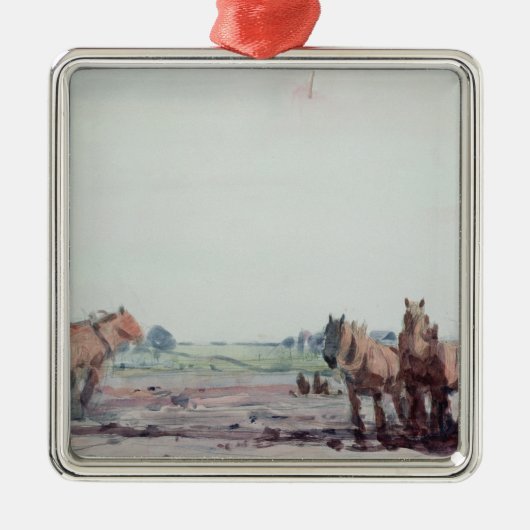 Ploedpaarden Metalen Ornament (Voorkant)