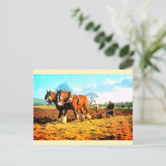  ploegen briefkaart (Staand voorkant)