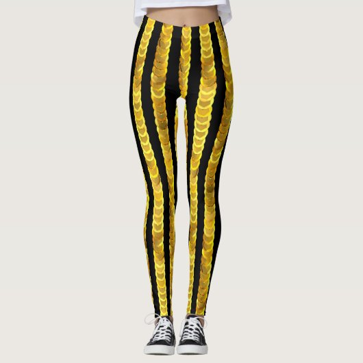 Ploegen patroon, kralen, strass, 3D mode. Leggings (Voorkant)