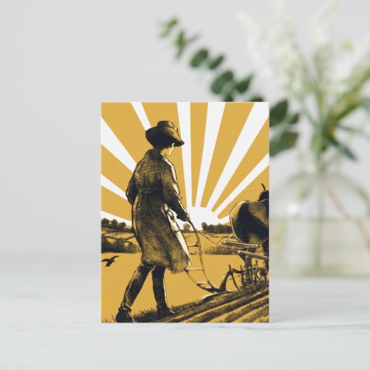  ploegenmeisje Briefkaart (Staand voorkant)