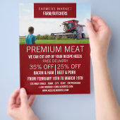 Ploeger in het veld, boer en slager reclame flyer (Hand)