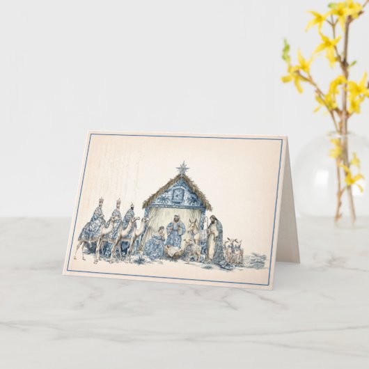 ploeteren | Chinoiserie Nativity Kaart (Gele Bloem)