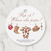 Plof het als zij ploft! - Cowboy baby shower Bedankjes Labels (Achterkant)