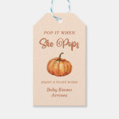 Plof het als zij ploft Herfst Pompoen Baby Shower Cadeaulabel (Voorkant)