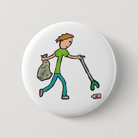 Ploggen en strooisel ronde button 5,7 cm (Voorkant)