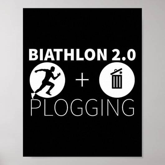 Plogging Biathlon 2.0 Jogging en milieu PR Poster (Voorkant)