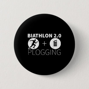 Plogging Biathlon 2.0 Jogging en milieu PR Ronde Button 5,7 Cm