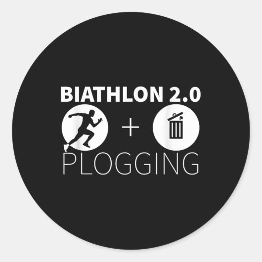 Plogging Biathlon 2.0 Jogging en milieu PR Ronde Sticker (Voorkant)
