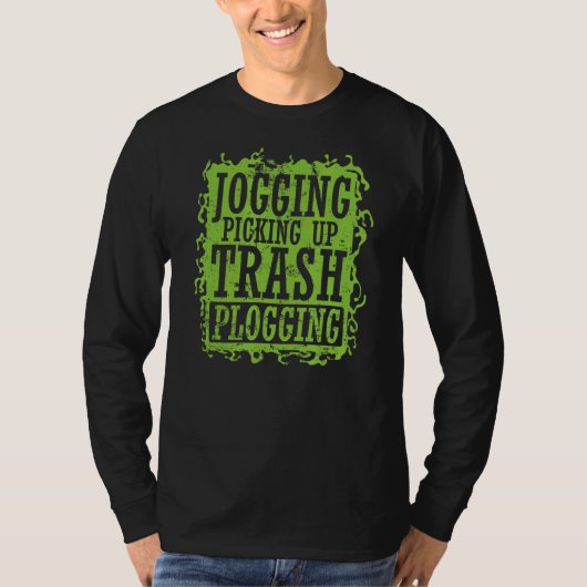 Plogging Jogging Ophalen Prullenbak T-shirt (Voorkant)