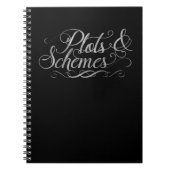 Plokken & schema's zwart & Faux Silver Typografie Notitieboek (Voorkant)