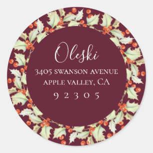 Plokken van Holly Wreator Address Sticker