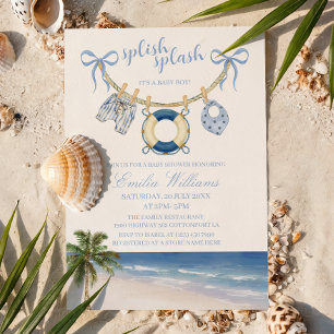 Plons Plons Baby Jongen Strand Baby Shower Kaart