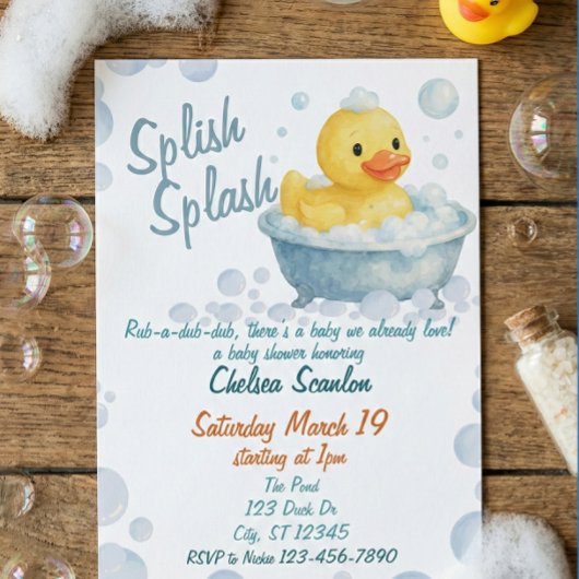 Plons Plons Eendje babyshower  Kaart