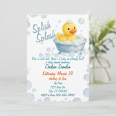 Plons Plons Eendje babyshower  Kaart (Staand voorkant)